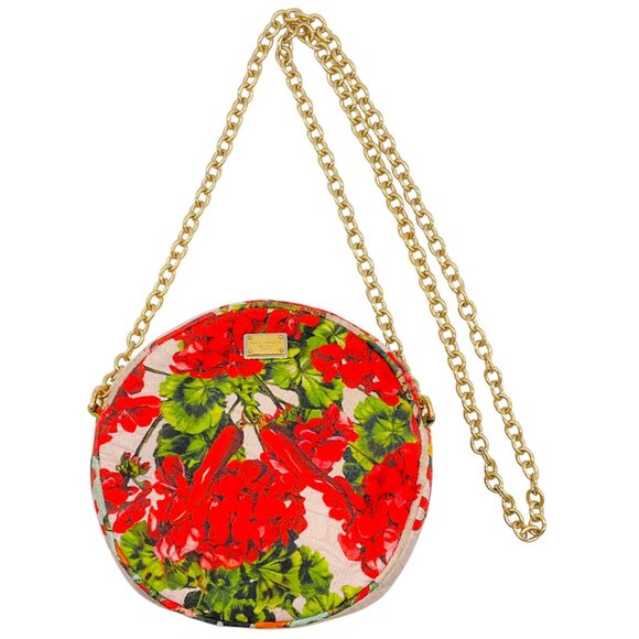Dolce & Gabbana Red Multi Floral Miss Glam Round Crossbody Bag - Picture 1 of 6